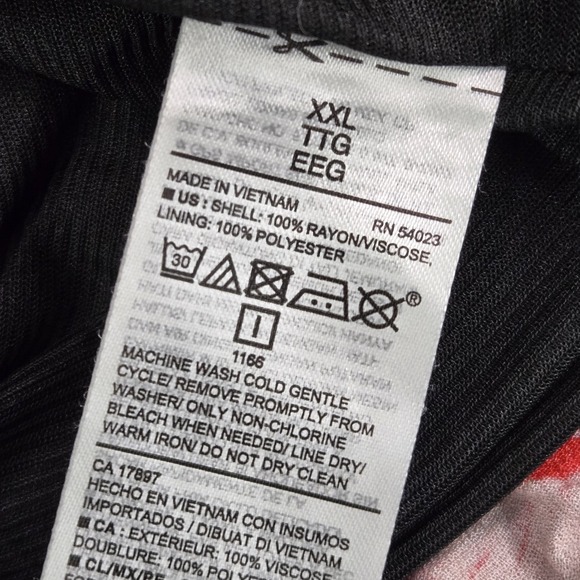 Old Navy Women Dress XXL Black Floral‎ Cold Shoulder V-Neck - Picture 3 of 7